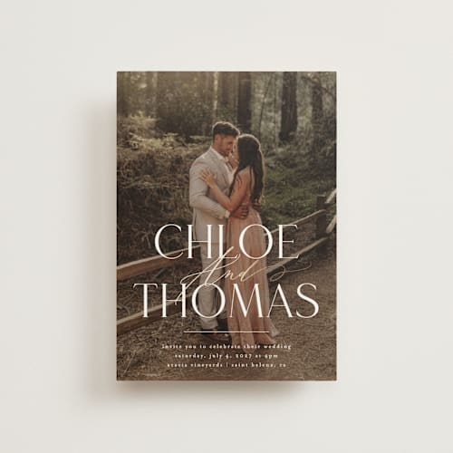 This is a silk petite wedding invitations with foil pressed by Kelly Schmidt called overlay printing on signature in petite