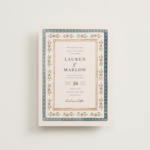 This is a sea petite wedding invitations with standard by leslie hamer called americana printing on signature in petite