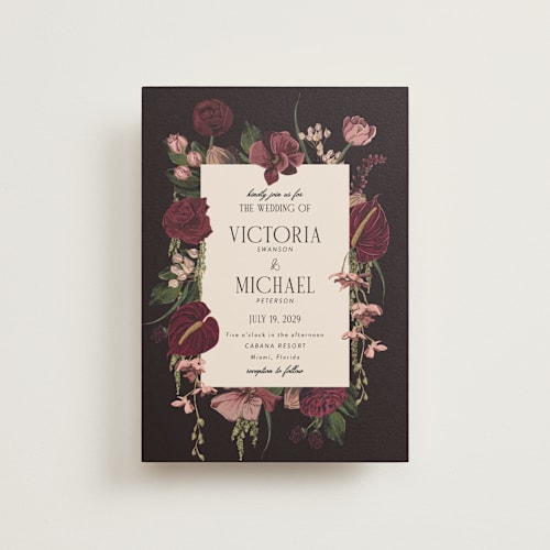 This is a merlota petite wedding invitations with standard by Susan Moyal called romantics printing on signature in petite