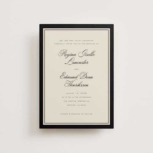 This is a raven petite wedding invitations with standard by chocomocacino called krytharaki printing on signature in petite