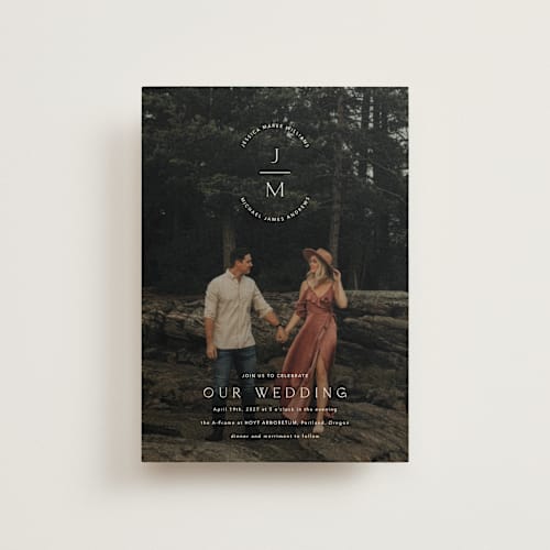 This is a opal petite wedding invitations with standard by Jennifer Postorino called picture perfect printing on signature in petite