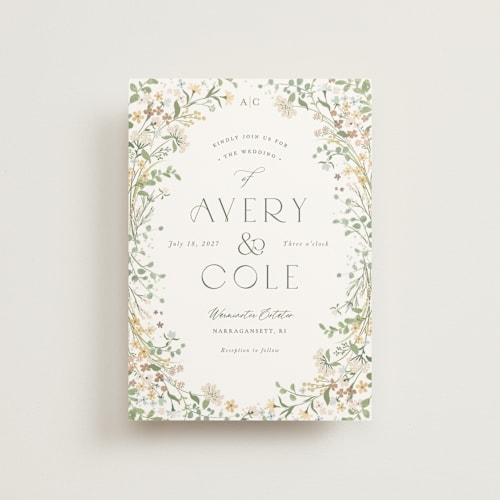 This is a lemongrass petite wedding invitations with standard by Jennifer Wick called avery printing on signature in petite