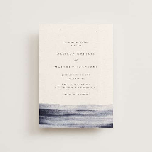 This is a horizon petite wedding invitations with standard by Sumak Studio called stillness printing on signature in petite