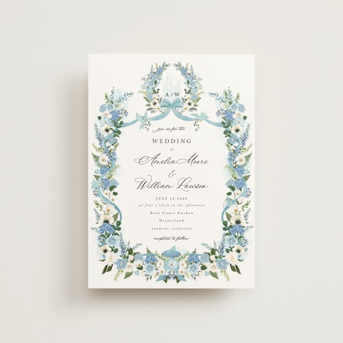 This is a bluebell petite wedding invitations with standard by Susan Moyal called disney's cinderella fairytale printing on signature in petite