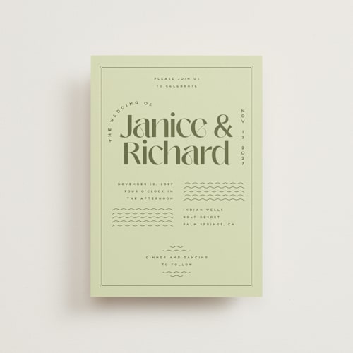 This is a kiwi petite wedding invitations with standard by Claudia Orengo called news! printing on signature in petite
