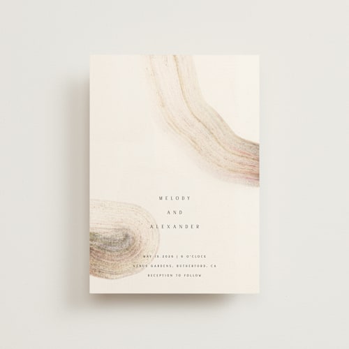 This is a sand petite wedding invitations with standard by Sumak Studio called gentleness printing on signature in petite