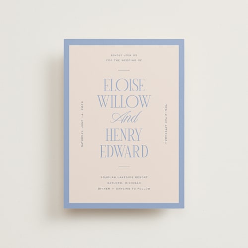 This is a canopy petite wedding invitations with standard by Pixel and Hank called threaded printing on signature in petite