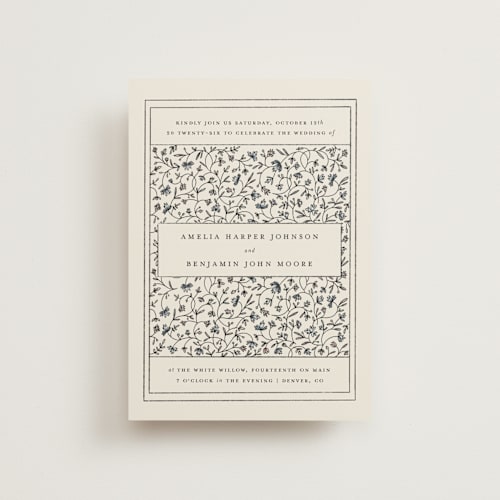 This is a almond petite wedding invitations with standard by Stephanie Hawkes called hansen printing on signature in petite