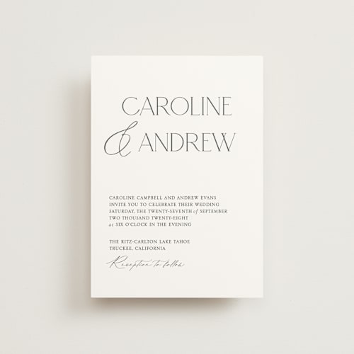 This is a cotton petite wedding invitations with standard by Vanessa Doyle called contemporary printing on signature in petite