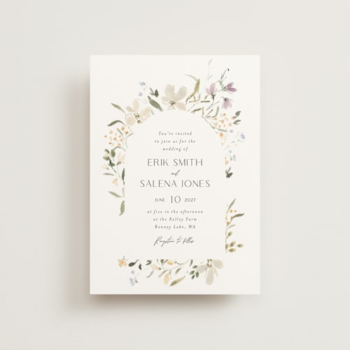 This is a garden petite wedding invitations with standard by Itsy Belle Studio called aster printing on signature in petite