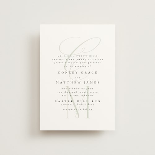 This is a leaf petite wedding invitations with standard by Kristie Kern called conley printing on signature in petite