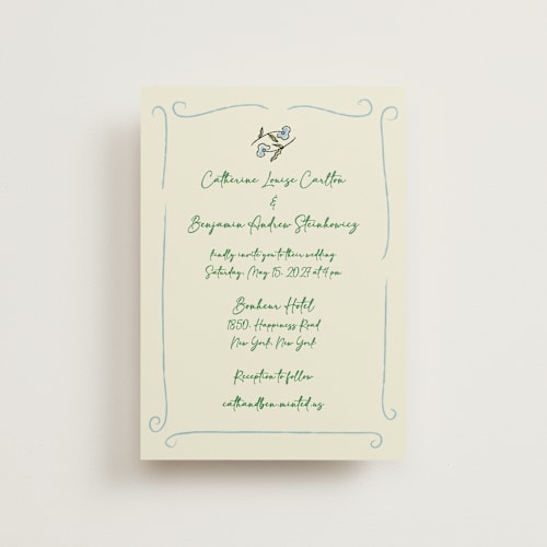 This is a waterlily petite wedding invitations with standard by Helena Vitto called the pairfect printing on signature in petite