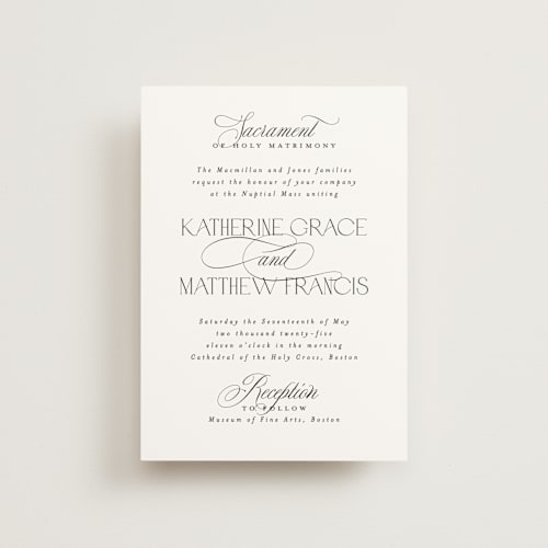 This is a cloud petite wedding invitations with standard by Heather Cairl called sacrament printing on signature in petite