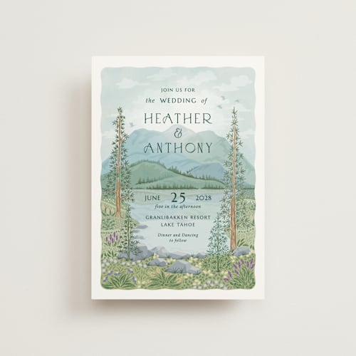 This is a spruce petite wedding invitations with standard by Paper Sun Studio called sierra printing on signature in petite