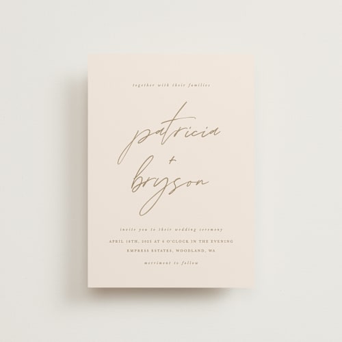 This is a linen petite wedding invitations with standard by Brandy Folse called everlasting love printing on signature in petite