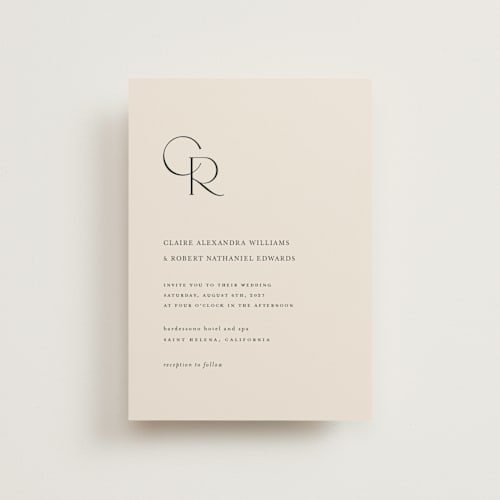 This is a linen petite wedding invitations with standard by Kelly Schmidt called edge printing on signature in petite