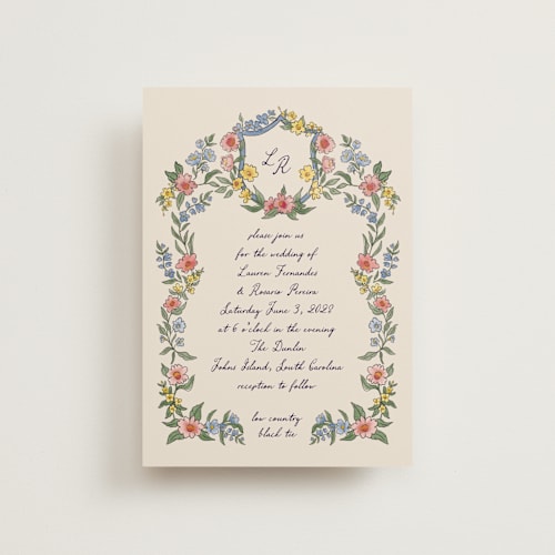 This is a cornflower petite wedding invitations with standard by Chris Griffith called a wedding in low country printing on signature in petite