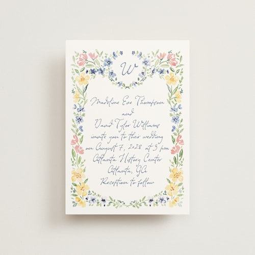 This is a meadow petite wedding invitations with standard by Petra Kern called meadow whisper printing on signature in petite