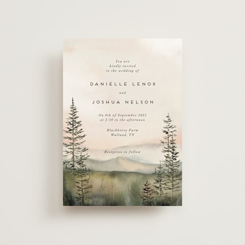 This is a forest petite wedding invitations with standard by Petra Kern called every single dawn with you printing on signature in petite