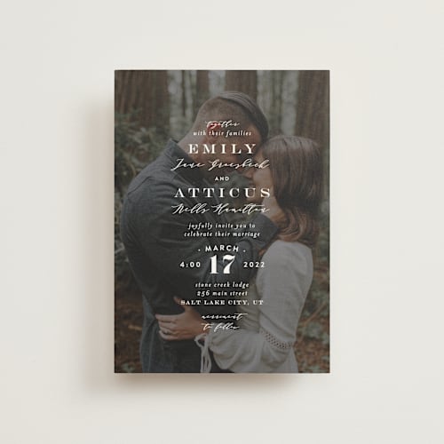 This is a diamond petite wedding invitations with standard by Amy Payne called picture perfect printing on signature in petite