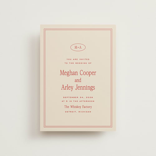 This is a cherry petite wedding invitations with standard by Ellen Schlegelmilch called cherry printing on signature in petite