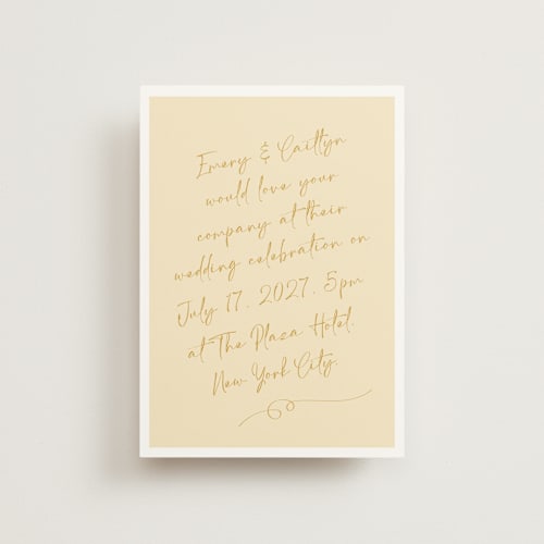 This is a honey petite wedding invitations with standard by Adelyn T. called ink scribble printing on signature in petite