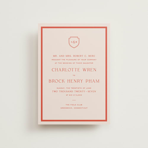 This is a verona sunset petite wedding invitations with standard by Megan Davis called racquet printing on signature in petite