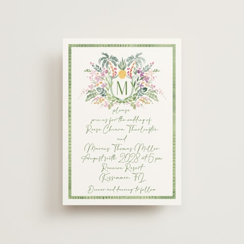 This is a jungle petite wedding invitations with standard by Petra Kern called tropical dreams printing on signature in petite