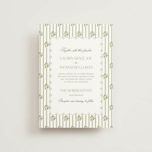 This is a petal petite wedding invitations with standard by Lisa Joanna Harrison called summer fields printing on signature in petite