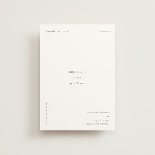 This is a ink petite wedding invitations with standard by Blustery August called tuscany printing on signature in petite