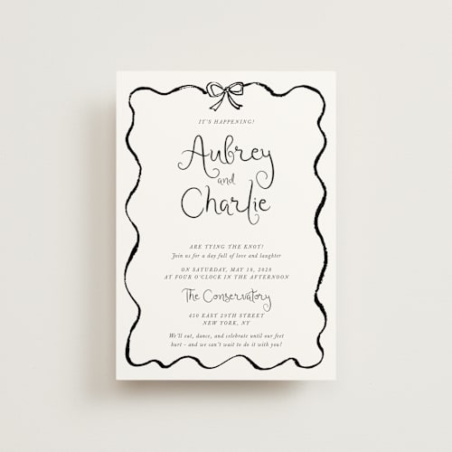 This is a tuxedo petite wedding invitations with standard by Cass Loh called quirky fun printing on signature in petite