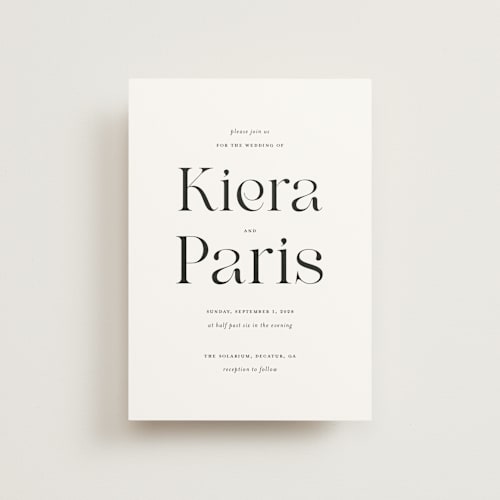 This is a tuxedo petite wedding invitations with standard by tuldok called embellished note printing on signature in petite