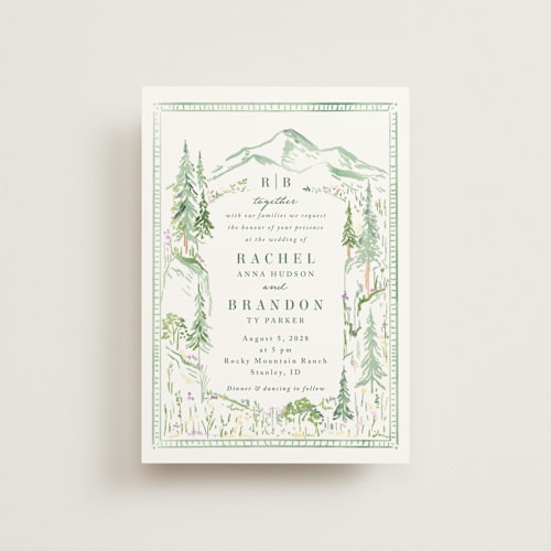 This is a meadow petite wedding invitations with standard by Petra Kern called plain air printing on signature in petite
