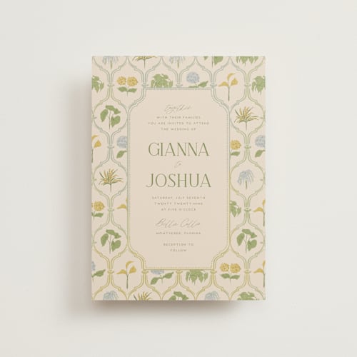 This is a summer citrus petite wedding invitations with standard by Vera Lim called the gallery printing on signature in petite