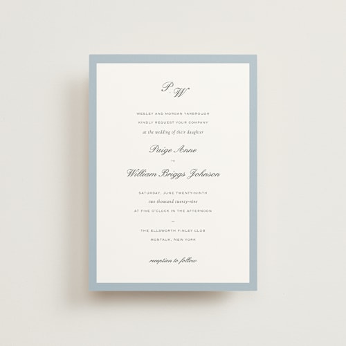 This is a sky petite wedding invitations with standard by Sara Hicks Malone called briland printing on signature in petite