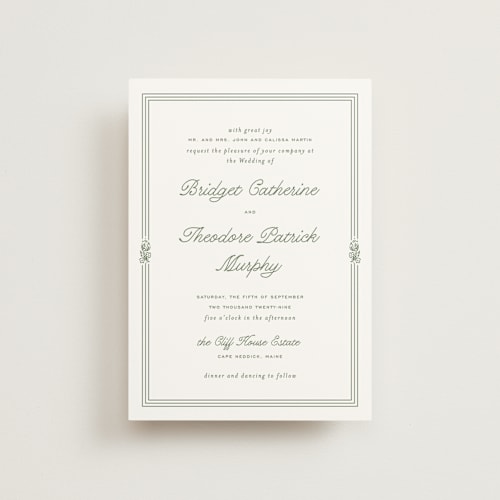 This is a leaf petite wedding invitations with standard by Kate Ahn called court printing on signature in petite