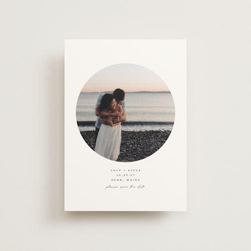 This is a cloud save the date postcards with standard by mo kelley called focal printing on signature in postcard