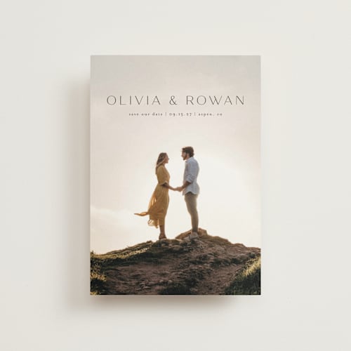 This is a midnight save the date postcards with standard by Shirley Lin Schneider called classic elegance printing on signature in postcard