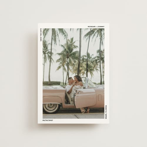 This is a moon save the date postcards with standard by Kelly Watkins called modern printing on signature in postcard