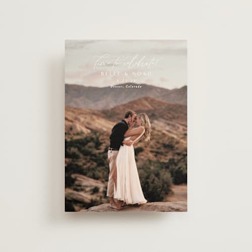 This is a pearl save the date postcards with standard by Alethea and Ruth called simple celebrate printing on signature in postcard
