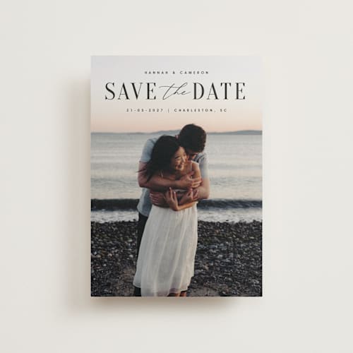 This is a ink save the date postcards with standard by Zani van Zyl called danielle printing on signature in postcard