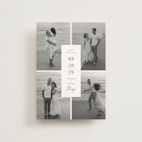 This is a snow save the date postcards with standard by Michelle Taylor called focused printing on signature in postcard