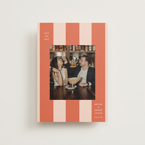 This is a grapefruit save the date postcards with standard by Megan Davis called aperitivo printing on signature in postcard