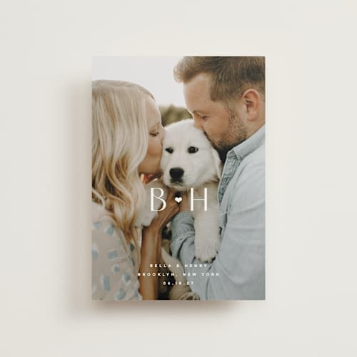 This is a quartz save the date postcards with standard by Kristie Kern called bella printing on signature in postcard