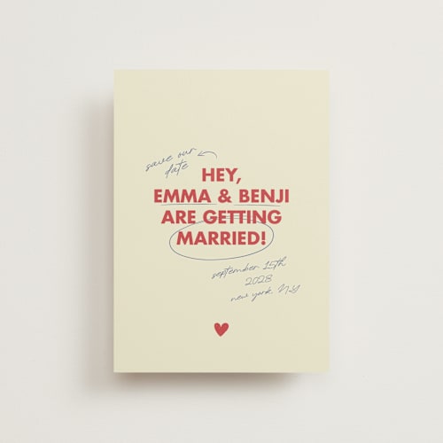 This is a latte save the date postcards with standard by Helena Vitto called love note printing on signature in postcard