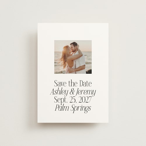 This is a cloud save the date postcards with standard by Heather Schertzer called miami printing on signature in postcard