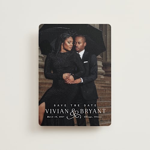 This is a marble petite save the dates with standard by Lea Delaveris called and here we are printing on recycled smooth signature in petite