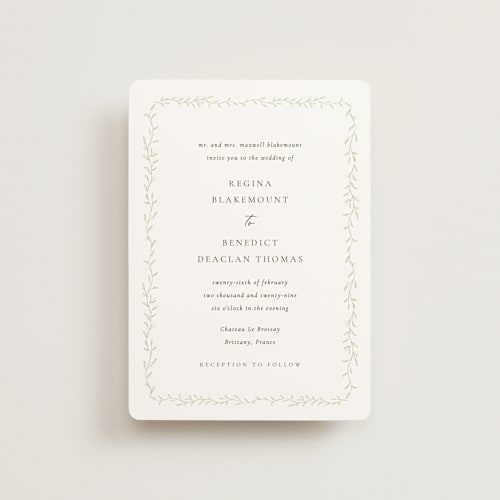 This is a ivy petite wedding invitations with standard by chocomocacino called cramique printing on signature in petite