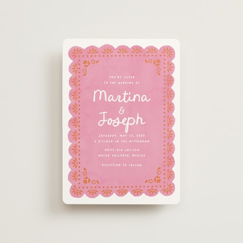 This is a carnation petite wedding invitations with standard by Itsy Belle Studio called vienes printing on signature in petite