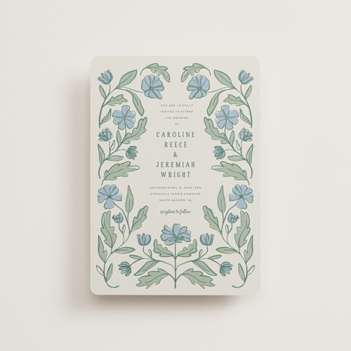 This is a garden petite wedding invitations with standard by Kelly Watkins called botanical printing on signature in petite